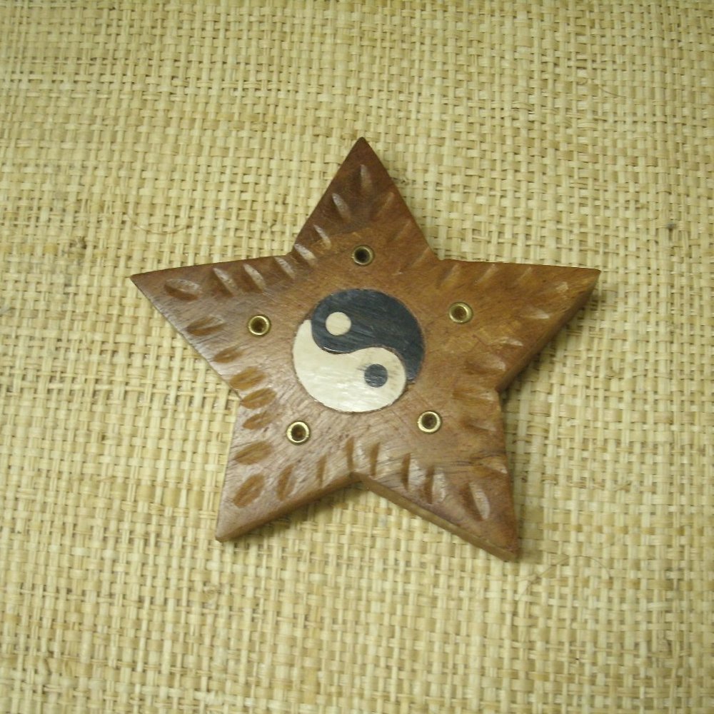 Handmade Star Incense Burner with Yin Yang
